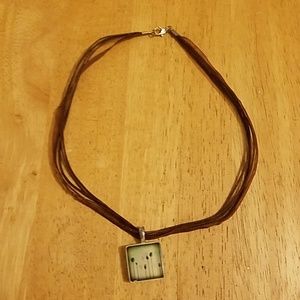 Handmade glass cabochon necklace